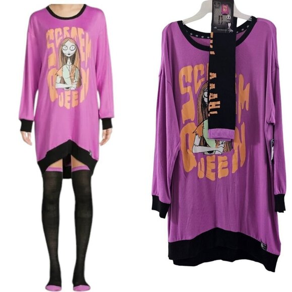 Disney’s Nightmare Before Christmas Scream Queen Halloween 2 Piece Sleepwear NWT - Picture 1 of 16